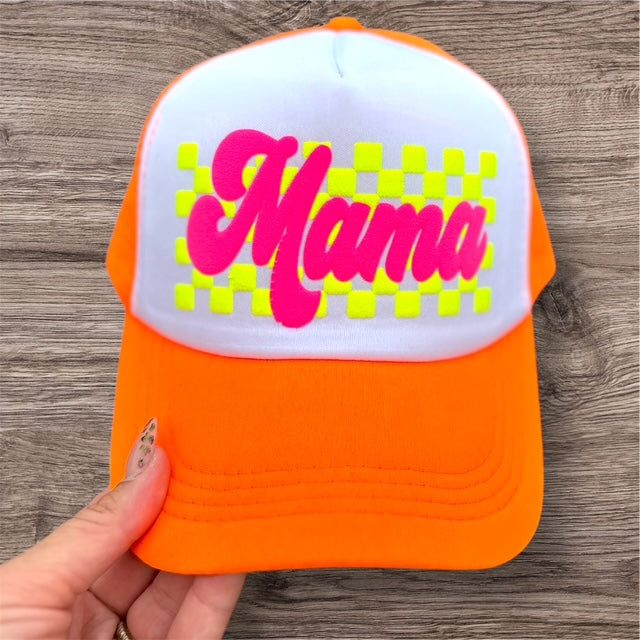 Trucker Hat - "Mama" Orange Hat