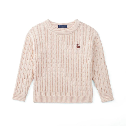 Classic Cable Knit Baby Sweater in Beige